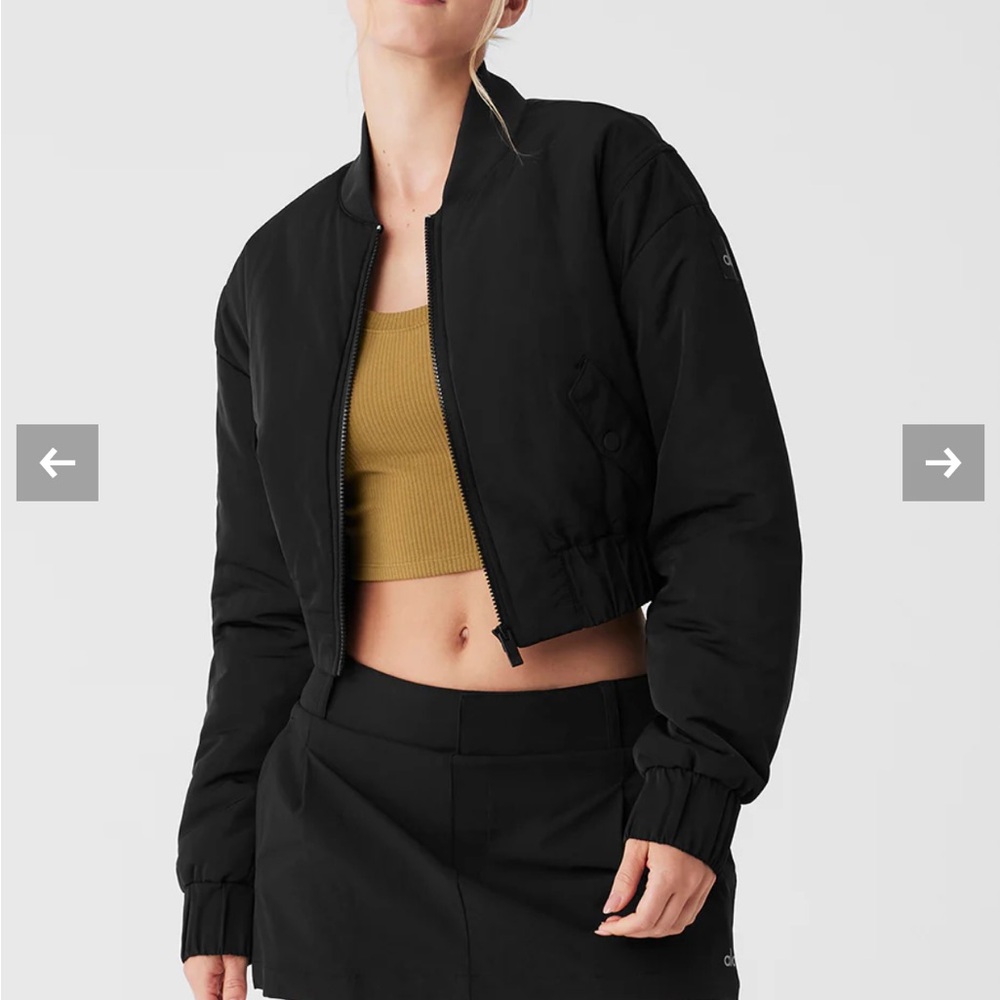 Alo Cropped Breakline Bomber Jacket